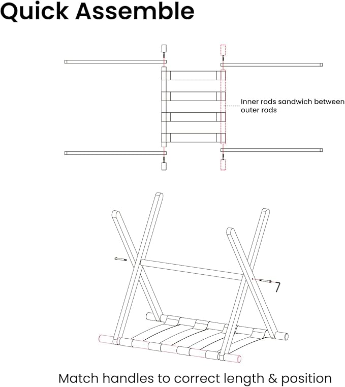 Sumerflos Acrylic Luggage Rack for Guest Room - Foldable Suitcase Stand with Leather Straps for Bedroom Living Room Hotel Heavy-Duty, Holds up to 50-100 lb lightweight Space Saving (Orange & Handle - 1 Pcs)