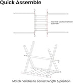 Sumerflos Acrylic Luggage Rack for Guest Room - Foldable Suitcase Stand with Leather Straps for Bedroom Living Room Hotel Heavy-Duty, Holds up to 50-100 lb lightweight Space Saving (Orange & Handle - 1 Pcs)