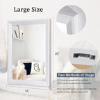 AAZZKANG Rectangular Wall Mirror Decorative Wood Framed Mirrors Large 20"x16" for Farmhouse Bedroom Bathroom Living Room Entryway Hanging Home Decor