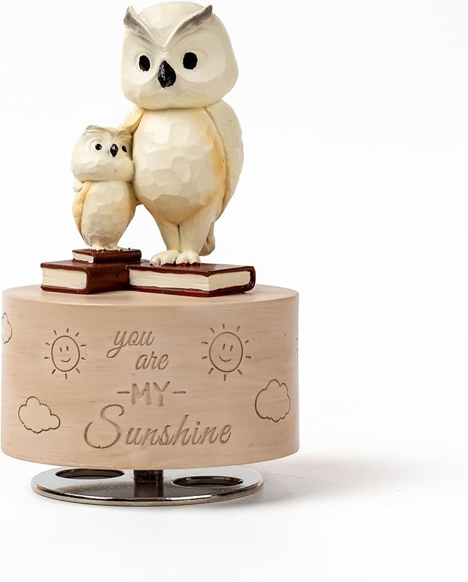 Owl Music Box Figurine, Sculpted Hand-Painted Musical Figure Gifts, for Birthday Mothers Day Anniversary, Play You are My Sunshine