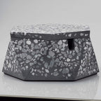 FREELOVE Concrete Ashtray with Lid & Stainless Steel Ashtrays for Cigarettes, Cement Ash Tray Smoking Holder Indoor Smokeless Outdoor Windproof Patio Home Office Cool Decor(Stone Grey, Small)