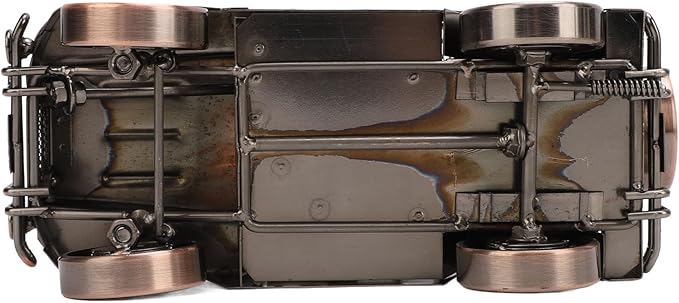 Alomejor Handcrafted Iron Car Figurine, Antique Vintage Metal Vehicle Model Home Decor with Exquisite Metal Craftsmanship, for Living Room TV Cabinet Wine Cooler Display (Red Bronze)