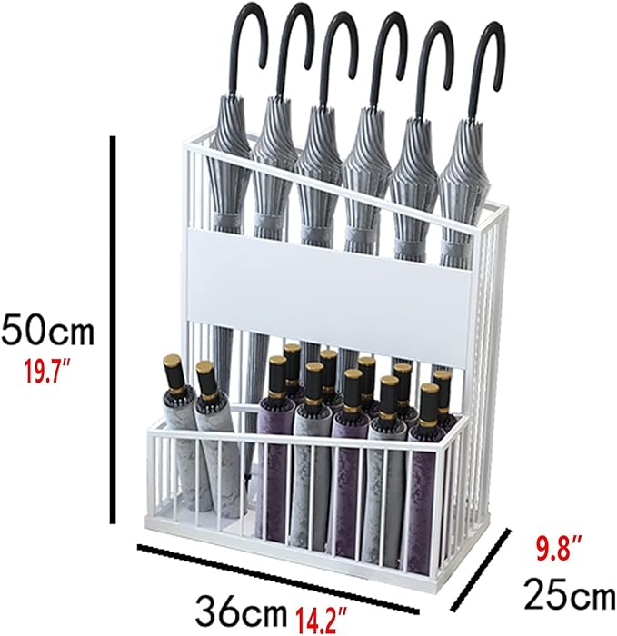 2 Tier Metal Umbrella Stand Umbrella Holder, Large-Capacity Commercial Umbrella Stand Umbrella Holder for Hotel Offices, Entrance Umbrella Organizer