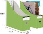 Limitliho 24 Pack Cardboard Magazine Holder for Desk, Book Bins for Classroom Library,Office,Home, 10.6" H x 10.2" L x 3.5" W in Magazine File holder (Fresh color)
