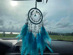 Dream Catcher Car Rear View Mirror Pendant,Car Charm Crystal Small Dream Catchers for Rearview Mirror Hanging,Dreamcatcher car Charm Ornament Gift(Blue)