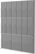 Acrylic Brochure Pamphlet Holder, 3 Magazine Holders and 12 Pamphlet Holders, Wall Mount Display Rack, Trifold Flyer Holder, Literature Organizer for Home, Office, Dual-Tone Clear Front & Black Back