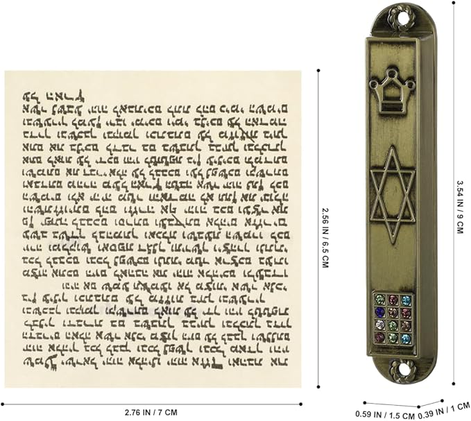Kichvoe 5 Sets Mezuzah for Door with Scrolls: Vintage Religious Metal Mezuzah Cases - Easy Install Doorpost Scripture Scroll Decor House Warming Blessing Hanukkah Decoration