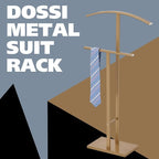 Kings Brand Furniture Dossi Modern Metal Suit Valet Stand, Clothes Rack Organizer with Jacket, Pants & Tie Holder, Space-Saving Garment Rack for Bedroom or Closet (Gold)