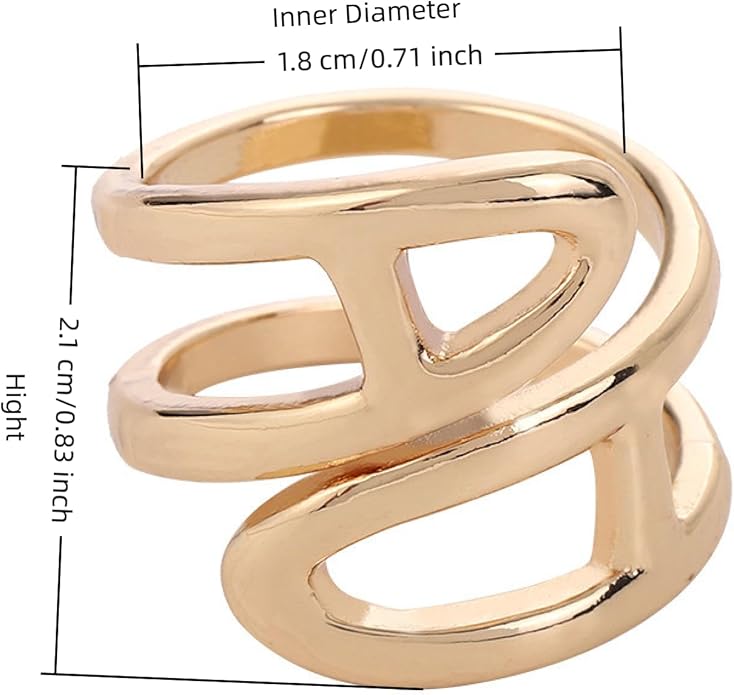 SYWDUDUCLT Scarf Ring for Women's Shawl, Silk Neckerchief, Tshirt, Gold/Sivler, S/M/L, 2 Pcs