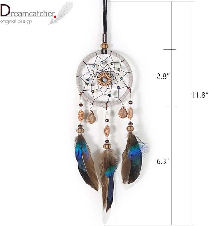 Dream Catcher for Car, Handmade Bohemian Style Rearview Mirror Hanging Decor with Feathers & Beads, Good Luck Charm for Safe Travel, Car Accessories for Women (Popular Picks)