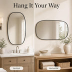 USHOWER Black Oval Arch Bathroom Mirrors for Over Sink, 20x30 Inch Bathroom Vanity Mirror for Bathroom, Bedroom, Vanity, Entryway, Aluminium Frame, Anti-Rust, Modern Wall Decor