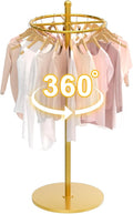 Round Garment Rack, Floor Standing Rotatable Clothing Rack, Portable Retail Display stand for Hanging Clothes Bedrooms Boutiques Commercial Shop Laundry Room