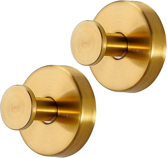 Gold Wreath-Hanger, Strong Stainless Steel Suction-Cup-Wreath-Hooks, 4 Pack Wreath-Door-Hanger Fall Halloween Christmas Decorations, Welcome Sign for Front Door Indoor Outdoor, Reusable Holder