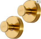 Linwnil Suction Cup Wreath Hanger，Suction Cup Hooks Hanging 10Lbs，Waterproof Suction Cup Wreath Holder for Windows, Shower, Wreaths，Smooth Doors (2, Gold)