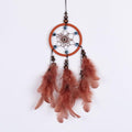 Pretty Jolly Small Evil Eye Dream Catchers Wall Decor Wood Beads Handmade Coffee Feathers Mini Dreamcatchers Home Decoration Ornament for Car Bedroom Birthday Party