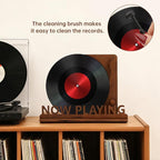 Now Playing Vinyl Record Stand, Tabletop Wooden Vinyl Record Storage Holder, Now Spinning Album Display Rack for LP Enthusiast, Vintage Rustic Organizer for Records & Magazines(COLOR:wood)