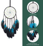 Dream Catchers with Luminous Beads, Handmade Blue Dreamcatcher, Bedroom Decor for Boys Girls Kids Ornament Art Craft Gift
