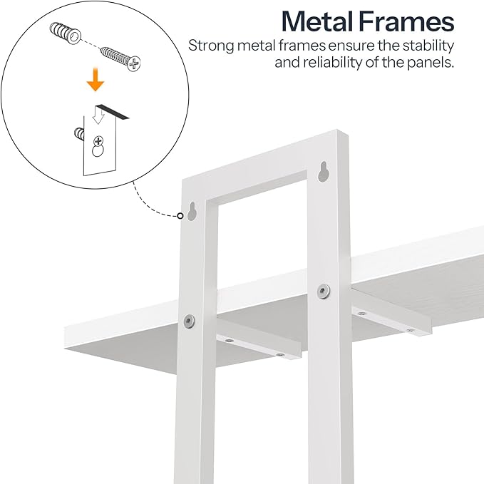 HOOBRO Floating Shelves, 15 Inch Wall Shelf Set of 2, Wall Mounted Storage Shelves 2-Tier, Hanging Bathroom Shelves, for Living Room, Bedroom, Bathroom, Kitchen, White WW32BJ01