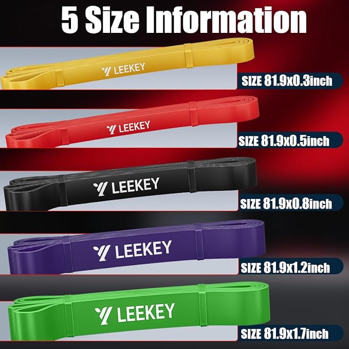 LEEKEY Resistance Bands, Exercise Bands with Handles,Pull Up Assist Bands - Band Set with Door Anchor - Bands for Working Out,Band for Men and Women Fitness Training,Home Workouts