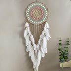 Big Dream Catchers for Wall with White Feather, Large 12 Inch Diameter Dream Catcher for Room Ceiling Wall Window Corridor Balcony Decor