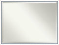 Amanti Art White Wall Mirror 32x42 Morgan White Blue Rectangle Bathroom Mirror for Wall Decor Living Room, X-Large Modern Wood Frame, Hangs Horizonally and Vertically, Bathroom Decor, Beveled Edge
