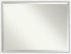 Amanti Art White Wall Mirror 32x42 Morgan White Blue Rectangle Bathroom Mirror for Wall Decor Living Room, X-Large Modern Wood Frame, Hangs Horizonally and Vertically, Bathroom Decor, Beveled Edge