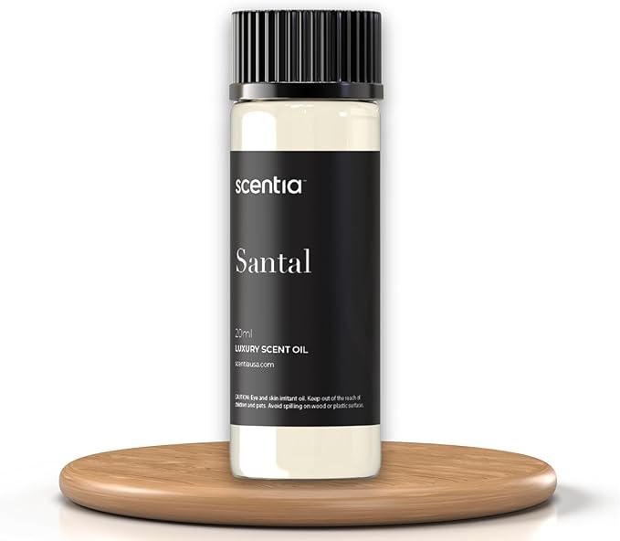 Santal Diffuser Oil – Premium 20 ml Santal-Inspired Blend – Sandalwood, Amber, Musk, Cedar, Cardamom – Luxury Fragrance Oil for Ultrasonic & Waterless Diffusers – Made in USA, Thanksgiving Gift