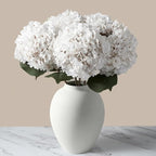 White Vase for Home Decor - Modern Farmhouse Ella Flower Vase for Table, Mantel & Shelf Decorations - Round Iron Decorative Vase 9 Inch Tall - Matte Finish Centerpiece