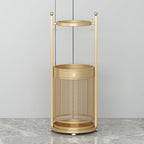 Commercial Metal Umbrella Stand Holder Indoor Large-Capacity Umbrella Stand Racks with Removable Drip Tray Entrance Umbrellas Organizer Freestanding Umbrella Basket for Home Office Entryway.(Gold)