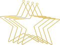 MECCANIXITY 4 Pcs Star Dream Catcher Rings, 12" Dream Catcher Metal Hoops Macrame Wreath Rings Pentagram Floral Hoops for DIY Craft Making Home Wedding Wall Hanging Decoration, Gold