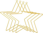 MECCANIXITY 4 Pcs Star Dream Catcher Rings, 12" Dream Catcher Metal Hoops Macrame Wreath Rings Pentagram Floral Hoops for DIY Craft Making Home Wedding Wall Hanging Decoration, Gold