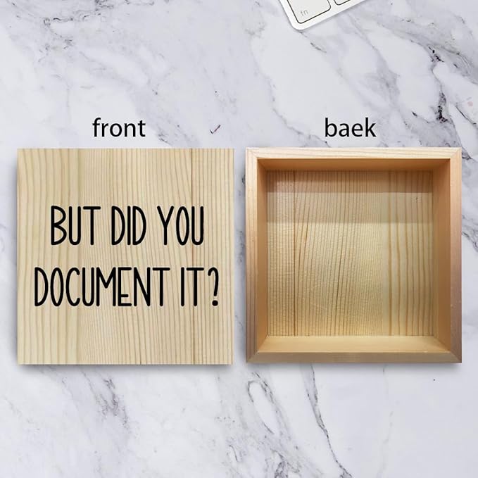 Funny HR Wooden Box Sign for Office Tabletop & Home Decor - Thank You Gifts for Boss Day & Retirement