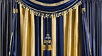 DÉCOPRO Elegant Hand-Crafted 4" (10cm) Key Tassel 3 1/2" (8.5cm) Loop Accented with Crown Tassels (Style# KTAX4) Nautical Gold Multicolor #1152 (Light Gold Yellow Gold Navy Blue) Set of 2