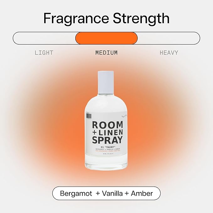 DedCool Room + Linen Spray in 01 Taunt | Natural Fabric & Linen Spray | Non-Toxic, Essential Oil Infused | Freshens Home, Bedding, Couch, Closet & Bath | 3 fl oz