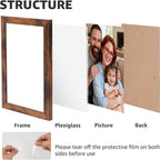 Giftgarden 5x7 Picture Frame Set of 18, Lightweight 5 by 7 Frames Bulk for Gallery Wall Photo Hanging and Tabletop Display, Rustic Brown