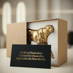 Gold Cheetah Statue Home Decor Modern Resin Leopard Sculpture Geometric Animal Figurine for Living Room Office Tabletop Centerpiece, Large 12.4"