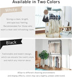 lumizone Folding Clothing Rack with Wheels Expandable Wardrobe Portable Clothes Rack for Hanging Clothes Adjustable Closet Shelves Garment Rack Durable Closet Racks for Hanging Clothes (Pro Black)