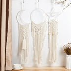 Macrame Kits for Adults Beginners Easy 3 Set Moon Star Craft Kits DIY Dream Catcher Kit with Instructions Video Macrame Wall Hanging Supplies Dream Catcher Kit for Room Wall Decoration