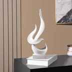White Decor Modern Flame Statue, Home Decor Abstract Art Flame Statue for Living Room Dining Table Centerpiece Office Desk Coffee Table TV Stand Decoration