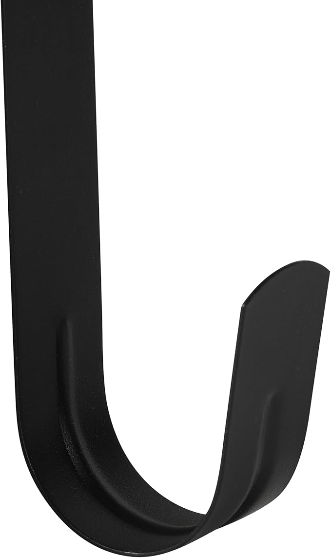 Wreath Hanger for Front Door, Slim Over The Door Hook, Easy to Use and Reusable Holiday Wreath Holder for Christmas, Thanksgiving, Halloween and Daily Décor (12" Black, 2)