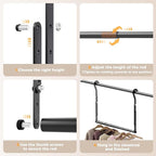 Mavivegue Adjustable Closet Rods for Hanging Clothes, Heavy Duty Closet Hanging Rod, Double Hanging Closet Rod, Space-Saving Closet Extender Hanging Rod,1 Pack Black