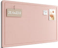 Fluxynara Bulletin Board,35.4" x 23.6" Cork Board Alternative with 12 Safe Removable Adhesive Tabs, Foldable Felt Pin Board for Home Office, Classroom, Bedroom,Entryway for Walls—Pink
