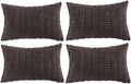 Fancy Homi 4 Packs Decorative Throw Pillow Covers for Living Room Couch Bed, Modern Farmhouse Boho Home Décor Accent Cushion Case, 24" x 14", Dark Brown