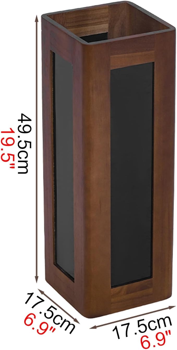 Solid Wood Rounded-edge Umbrella Holder Semi-transparent Apartment Entryway Umbrellas Stand Removable Tray Acrylic Design 1-piece Construction Square Cane Holder