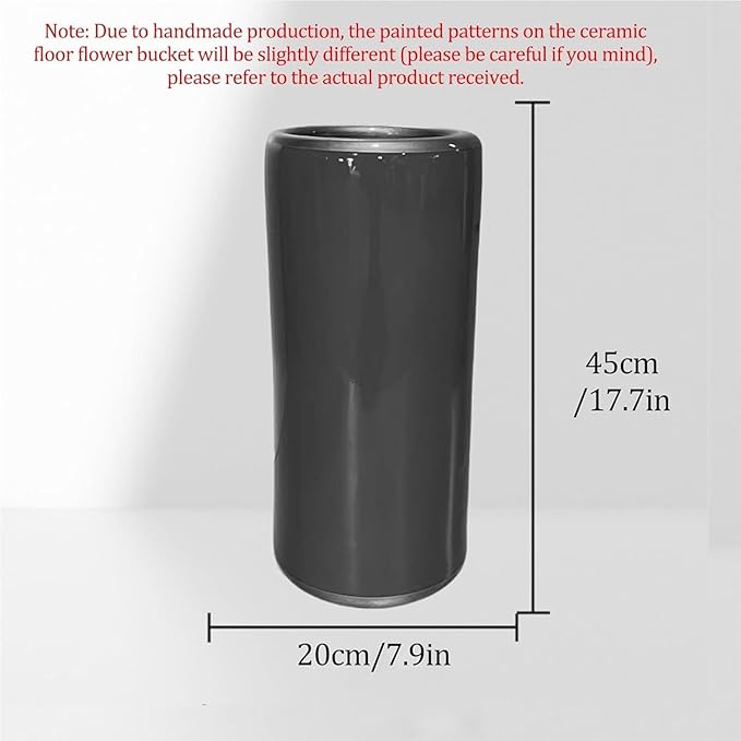 Ceramic Umbrella Stand Umbrella Holder For Entryway,Floor Standing Vase Storage Bucket(E)