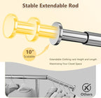 Clothes Rack for Hanging Clothes 350lbs Heavy Duty Clothing Rack 51 to 71" W x 16.53" D x 65" to 71" H Adjustable Rolling Clothes Rack Coat Rack Garment Rack 3" industrial Wheels Silver