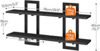 HOOBRO Floating Shelves, 15 Inch Wall Shelf Set of 2, Wall Mounted Storage Shelves 2-Tier, Hanging Bathroom Shelves, for Living Room, Bedroom, Bathroom, Kitchen, Black BK32BJ01