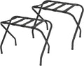 Luggage Rack Set of 2, Suitcase Stand, Luggage Racks for Guest Room, Hotel, Bedroom, Camping, Travel Suitcase Holder, Black Metal Frame, 27.5 x 14.2 x 20.7 Inches