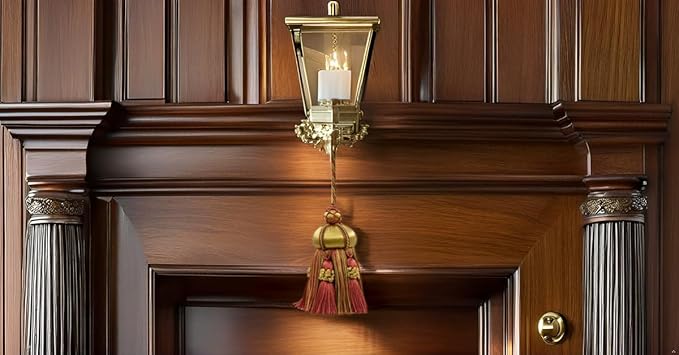DÉCOPRO Elegant Hand-Crafted 4" (10cm) Key Tassel 3 1/2" (8.5cm) Loop Accented with Crown Tassels (KTAX4) Golden Beige Red Multicolor #LX07 (Rust Red Gold Beige Red Orange) Individually Sold