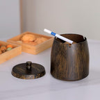 Large Ashtray with Lid for Cigarette, Stainless Steel Smokeless Odorless Windproof Ash tray for Home Office Tabletop Outside Patio Outdoor Balcony(3.93''x3.2''x3.82'')